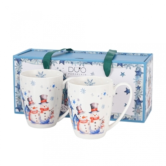 Sada 2 porcelánových hrnků SNĚHULÁK 360 ml Sada 2 porcelánových hrnků SNĚHULÁK 360 ml