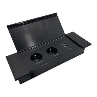 ORNO OR-GM-9048/B Zapuštěná zásuvka s výklopným víkem a USB