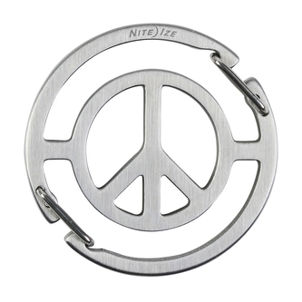 Klíčenka Nite Ize Medallion™ Peace Sign Key Carabiner