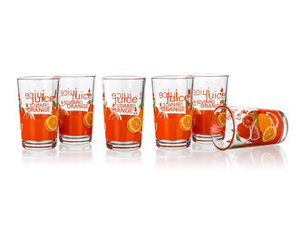 sklenice 250ml s potiskem VALUE ORANGE (6ks)