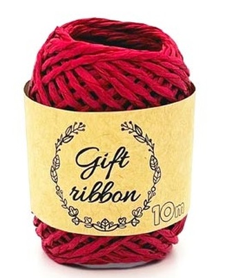 Sznurek papierowy 10m/2mm czerwony 6 szt w opakowaniu