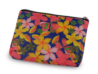 Skládací nákupní taška se zipem 39x40 cm - 1 ks - 59 modrá kobaltová květ