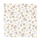 Flanelová plenka, 70x80 cm - Sny zvířátek, bílá/béžová; béžová, bílá; Flanel