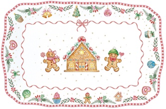 Porcelánový servírovací tác Sweet Christmas obdélník