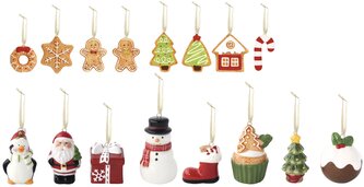 Sada keramických vánočních ozdob Christmas Decorations