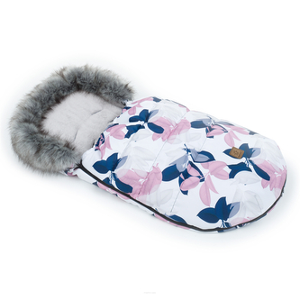 Zimní fusak Lux s kožešinkou,  50 x 100cm - šedá, granát; granát, šedá; 100% polyester; 100 cm