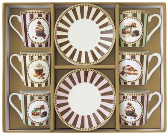 Porcelánové šálky a podšálky na kávu Sweet Moments