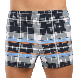 Klasické pánské trenky Foltýn vícebarevné kostky nadrozměr (KN85) 4XL