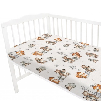 Prostěradlo do postýlky 120x60cm, bavlna, Friends time - latte; latte; 100 % bavlna