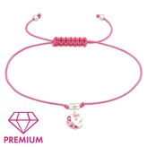 Náramek pro děti se stříbrnou ozdobou Premium Jednorožeč, růžový; stříbro 925