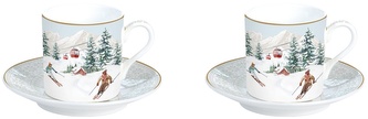Sada dvou šálků a podšálků na espresso Chalet