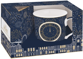 Porcelánový hrnek s podložkou v dárkovém balení Midnight