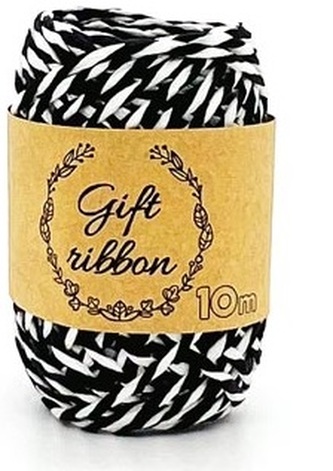 Sznurek papierowy  double 10m/2mm biało-czarny 6 szt w opakowaniu