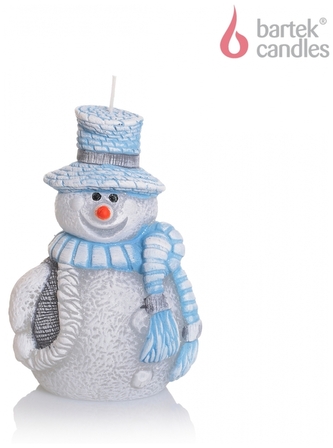 Świeca Bałwanek Figurka 13 cm biało-niebieski, Bartek Candles