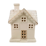 Bílý keramický LED domeček 17,5 x 13,4 cm