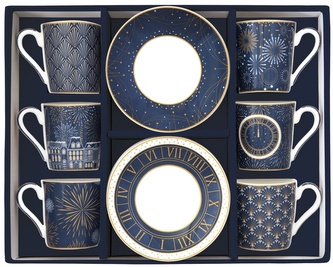 Porcelánové šálky a podšálky na kávu Midnight