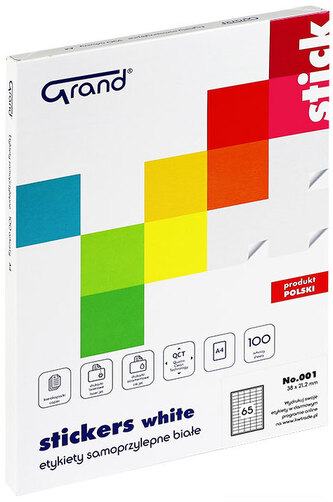 Etykiety samoprzylepne 38*21 2/65, 001, Grand