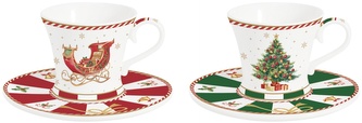 Sada dvou šálků a podšálků na espresso Christmas Tale