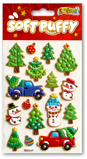 Naklejki Puffy Christmas Trees and Snowmen SWPX-3202 Kolori, Penmate