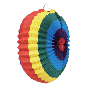 Duhový lampion, papír, plochý, 30 cm Duhový lampion, papír, plochý, 30 cm