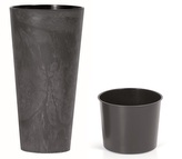 Květináč TUBUS SLIM BETON EFFECT s vkladem 15 cm - barva: antracit