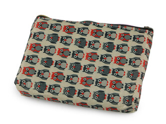 Skládací nákupní taška se zipem 39x40 cm - 1 ks - 46 béžová sova