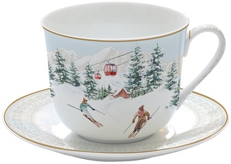 Porcelánový šálek a podšálek Chalet