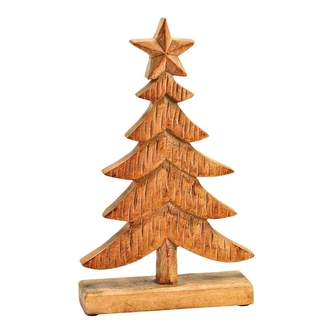 Vánoční strom z mango dřeva s hvězdou 30 cm