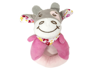 Chrastítko plyš kroužek kráva 13cm Chrastítko plyš kroužek kráva 13cm