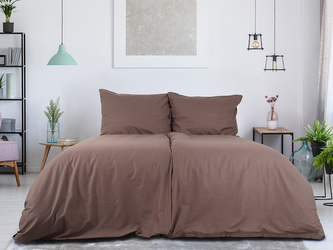B.E.S. - Petrovice, s.r.o. Povlečení BAVLNA Jednobarevné uzavírání ZIP - Hnědá Rozměr: 140 x 220 + 70 x 90