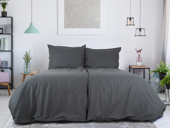 B.E.S. - Petrovice, s.r.o. Povlečení BAVLNA Jednobarevné uzavírání ZIP - Antracitová Rozměr: 140 x 220 + 70 x 90