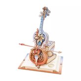 RoboTime 3D skládačka hrací skříňky Kouzelné violoncello (mechanický pohon)