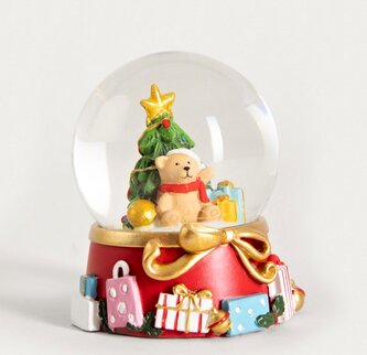 Sněhová koule | RONIE | medvídek na podstavci s mašlí | 7x9 cm | 755200