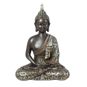 HOME ELEMENTS Buddha, 26 cm, barva stříbrná