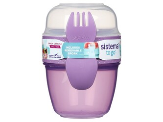 Sistema Svačinový box To Go Snack Capsule s vidličkou 515 ml, fialová