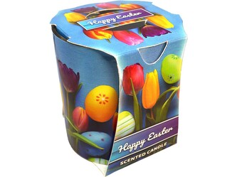 Sklo Verona 73x77 mm Easter tulips, vonná svíčka