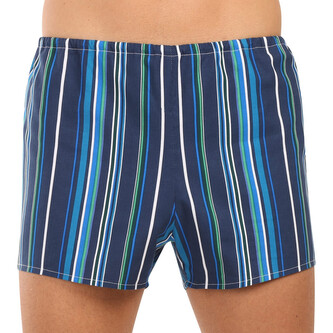 Klasické pánské trenky Foltýn modré proužky nadrozměr (KN84) 4XL