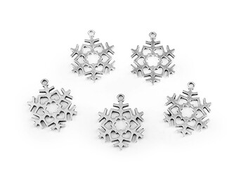 Přívěsek vločka Ø25 mm - 5 ks - 1 platina