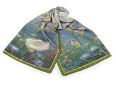 Saténový šátek / šála 70x175 cm - 1 ks - 4 zelená sv.
