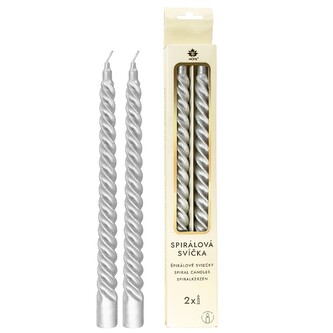ARÔME Spirálové svíčky Metalické stříbrné ARÔME Spirálové svíčky Metalické stříbrné