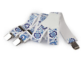 Šle folklor šíře 4 cm délka 120 cm - 1 ks - 6 bílá modrá