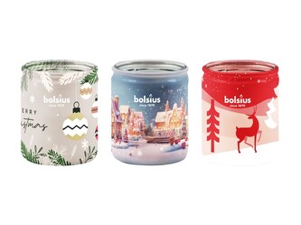 Bolsius Sklo 68x80mm Vánoční mix II, vonná svíčka