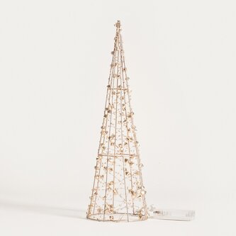 Světelná dekorace | KAICE | Vánoční stromek zlatý s LED malý | 40 cm 15 LED | 754548