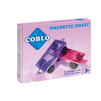 COBLO - Magnetická stavebnice podvozek pro auta - 2ks PASTEL
