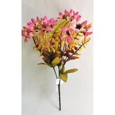 Kvetoucí tráva s kapradinou, fialovo-bílá  H393/fi-bílá