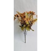 Kvetoucí tráva s kapradinou, hnědá  H393/hnědá