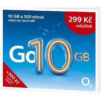 Předplacená karta GO O2 GO SIM 10GB