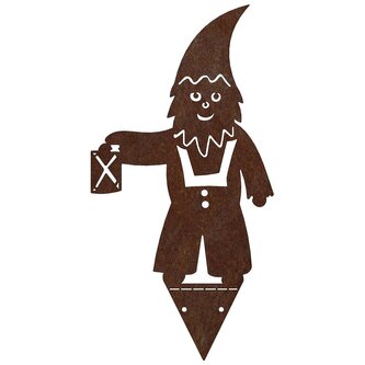 Zahradní dekorace trpaslík 37 x 19 cm, corten CORGARDEN 1070