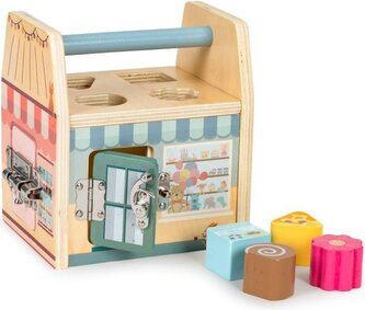 ECOTOYS Dřevěná motorická kostka
