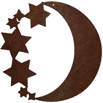 Zahradní dekorace měsíc 31 x 31 cm, corten CORGARDEN 1067